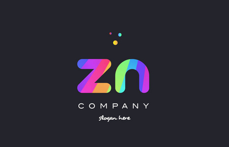 锌 z n 彩色的彩虹创意颜色字母表字母标志 ico