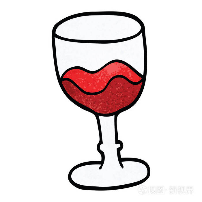 红葡萄酒动画片涂鸦玻璃