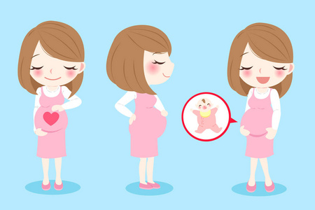 可爱的卡通怀孕可爱的棘手跳鼠设置矢量图和卡通孕妇瑜伽卡通孕妇美