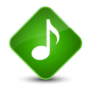 音乐图标典雅的绿色钻石按钮