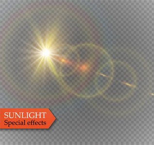 金抽象镜头前太阳耀斑透明特别灯光效果设计