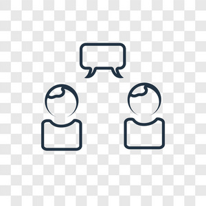 通信徽标时尚设计风格的沟通图标.在透明背景上隔离的通信图标.