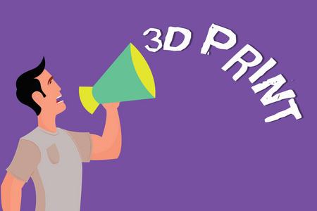 显示3d 打印的文本符号。概念照片印刷立体事物先进制造技术