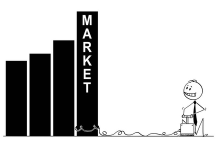 商人使用和摧毁市场的漫画