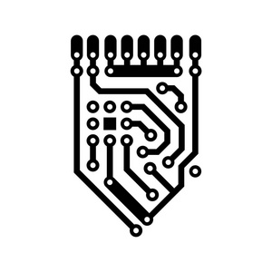 平面设计风格大标语设置,科学背景,微芯片和电子产品电路背景.