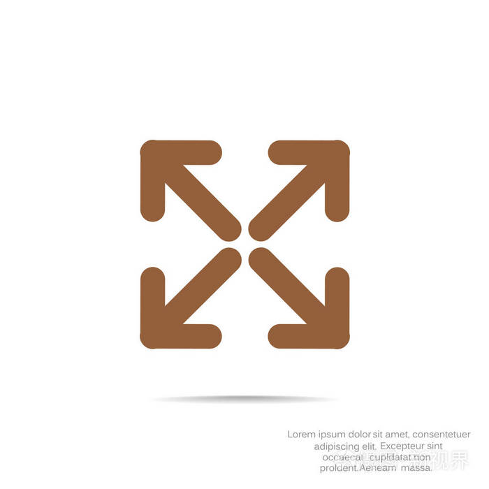 四个箭头分别在正方形图标