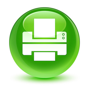 打印机图标玻绿色圆形按钮图片