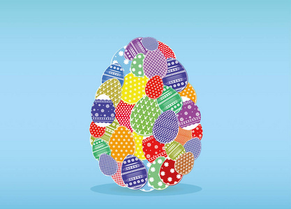 复活节彩蛋，一个椭圆的形状的模式。贺卡