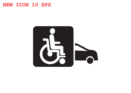 残疾人在汽车图标