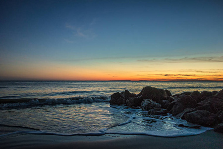 在艾迪斯多海滩北卡罗莱纳州的日落