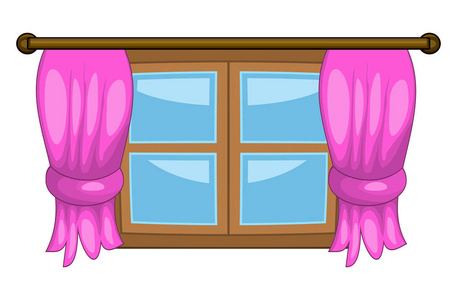 窗口符号卡通窗帘矢量符号图标设计窗口照片