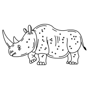 孤立的卡通吉祥物犀牛
