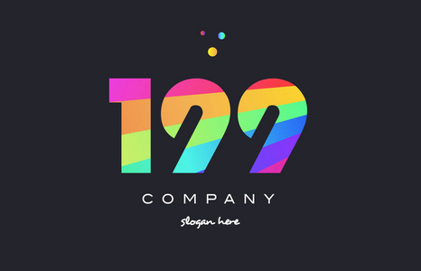 199199 彩色的彩虹创意数字位数数字标志图标照片