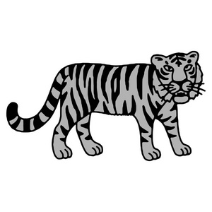 可爱的老虎卡通咆哮插画