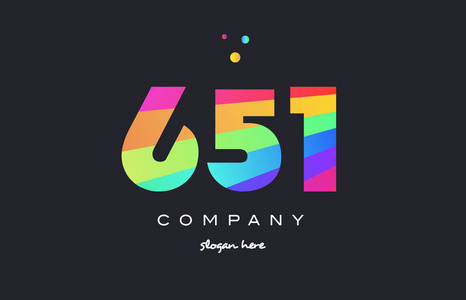 651 彩色的彩虹创意数字位数数字标志图标