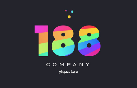 188188 的彩色的彩虹创意数字位数数字标志图标照片