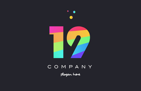 19 十九岁彩色彩虹创意数字位数数字 logo 我照片