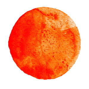 白色背景上的水彩火焰橙色圈