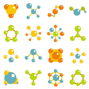 在平面样式中设置的分子图标