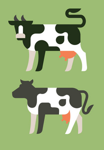 奶牛插画图片