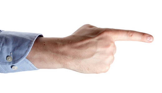 男人显示停止标志图片