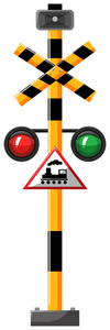 列车标志与红光和绿光
