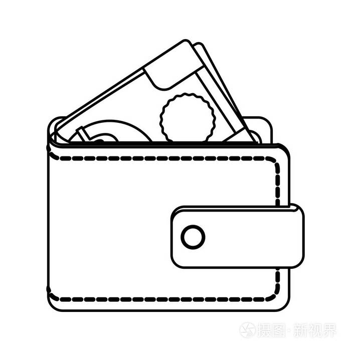 用钱的钱包插画-正版商用图片0u0fdz-摄图新视界