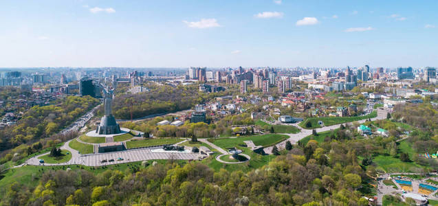 基辅市的全景。鸟瞰图