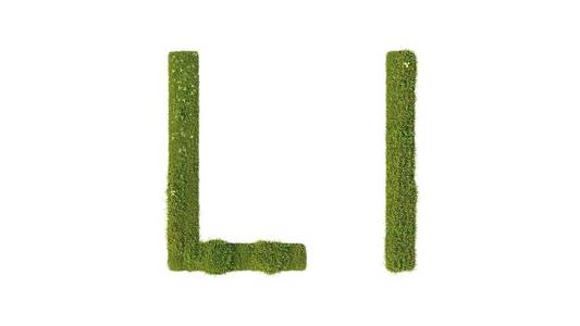 字母。绿草的字母集