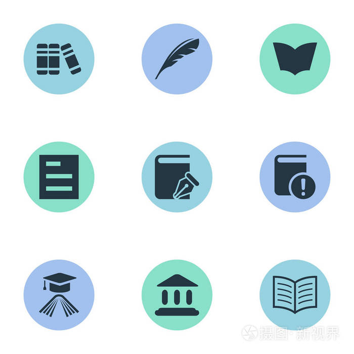 矢量图组的简单知识图标.