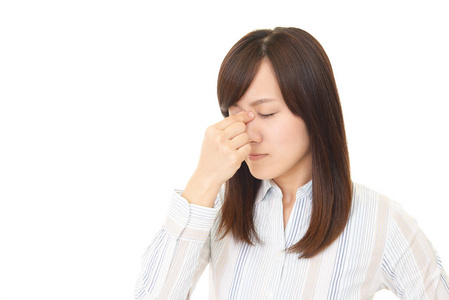 疲惫的亚洲女子照片