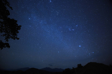 晚上满天的繁星与银河