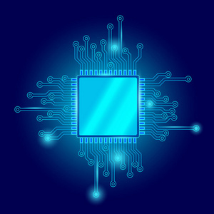 电路板 cpu 芯片而抽象科技电动背景高.