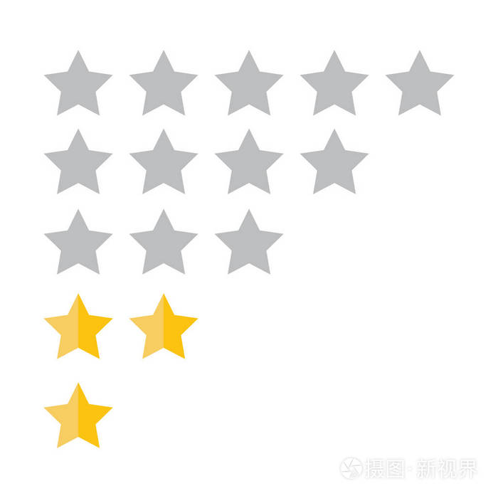 矢量.评分金色的星星.反馈