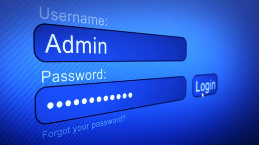 登录框用户名和密码在计算机屏幕上的互联网浏览器