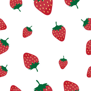 无缝模式与草莓矢量图