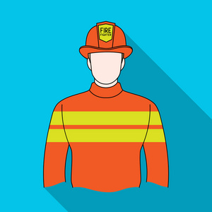 在平面样式矢量符号股票图 web Firefighter.Professions 单个图标