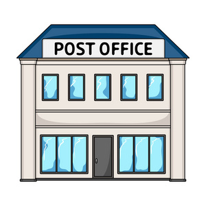 建筑墙体的邮件图标邮局.