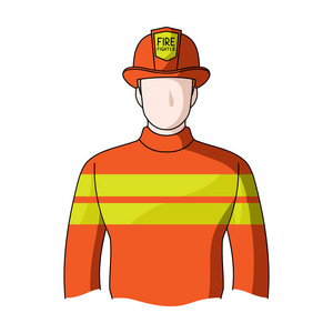 Firefighter.Professions 的卡通风格矢量符号股票图 web 的单个图标