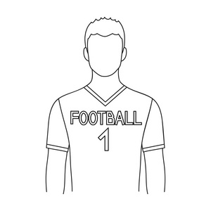 在大纲样式矢量符号股票图 web Footballer.Professions 单个图标