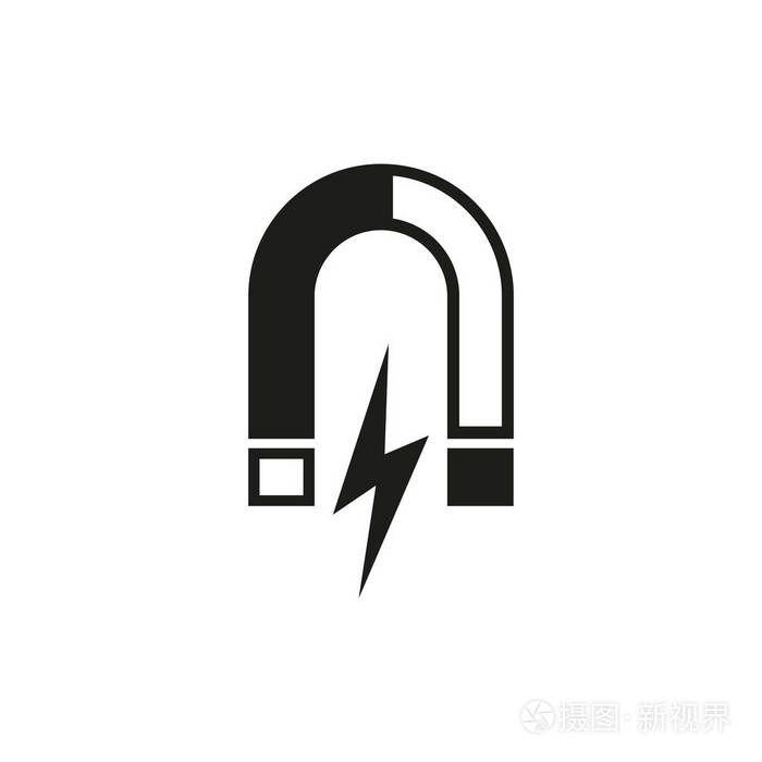 磁铁图标.磁性和吸引,物理符号.平面设计.股票-矢量图