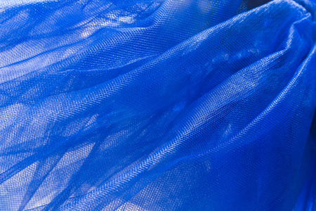 蓝色网格纱织物抽象纹理背景