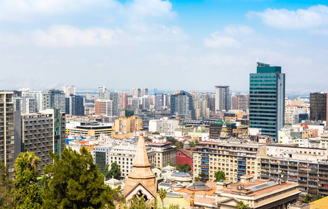 智利圣地亚哥市中心的视图图片