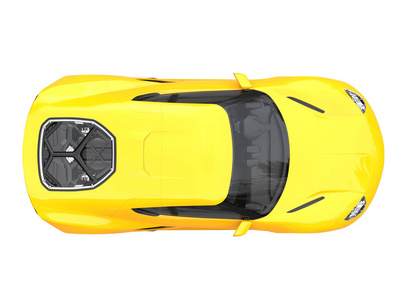 明亮的黄色现代跑车