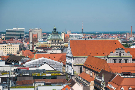 慕尼黑，巴伐利亚，德国的老城镇体系的风景空中全景图
