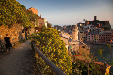 Vernazza 风景如画的村庄，五渔村意大利