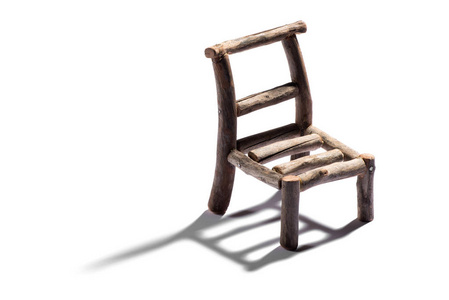 一把椅子的小乡村手工模型图片