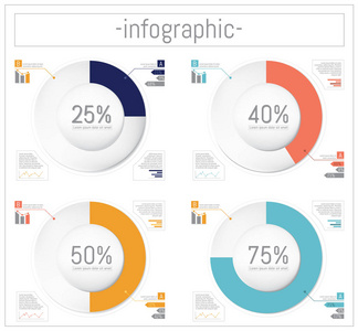 矢量图。信息图表模板业务图表集