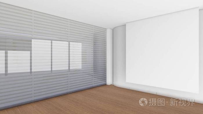 现代的空房间,3d 渲染室内设计,模拟出 illustrati