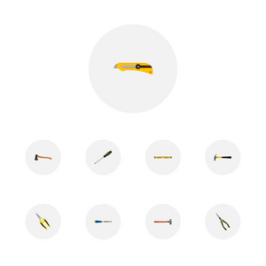 现实的爪 文具刀 钳和其他向量元素。建设现实符号集还包括噪声，快船队，凿子对象